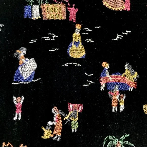 Vintage Chico’s Embroidered Velvet Jacket Women’s Size L Silk Blend Full Zip - Picture 7 of 9